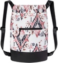 GOMOYO Flex Cinch Drawstring sac de gymnastique pour les femmes Moderne Floral Designs Graphiques: Durable Gym léger Cinch Sac à dos: 18" x 14" x 7"