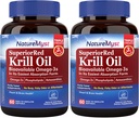 Huile de krill antarctique 1000 mg de softgels, Huile de krill Oméga-3s, EPA, DHA, Astaxanthin & Phospholipides, Santé cardiaque, 120 softgels, Non-OGM, Pas de gluten, Fabriqué aux États-Unis