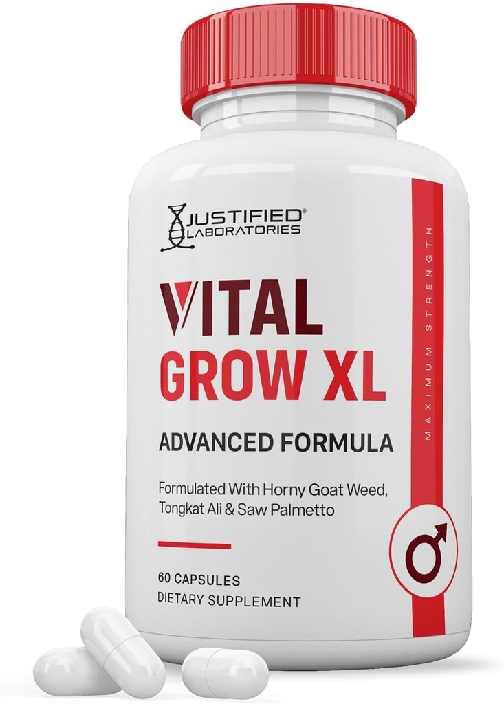 Laboratoires justifiés Vital Grow XL Pills 1484MG Mélange breveté de formule avancée pour la santé des hommes 60 capsules