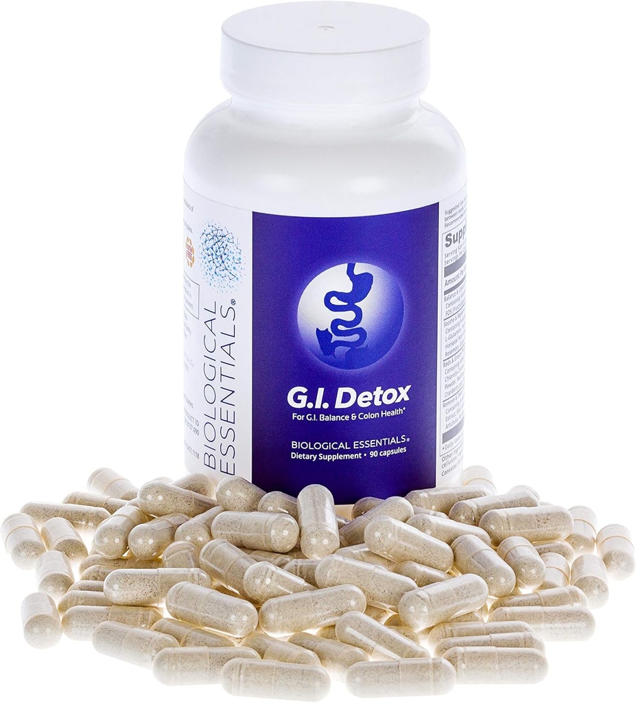 Essentiels biologiques G.I. Detox - Nettoyez Soothe et réapprovisionnez le mélange (90 capsules) (Détox gastro-intestinal) Gut Health Suppléments