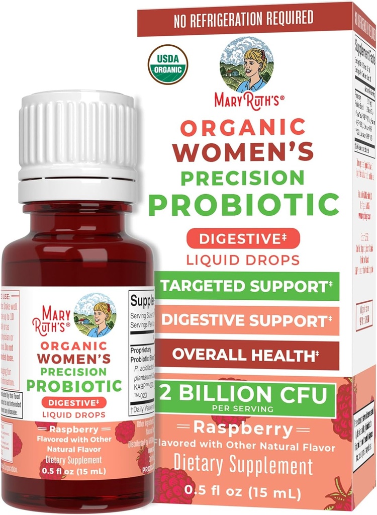 MaryRuth Organics USDA Organic Womens Probiotic Liquid Drops for Digestive Health (en anglais seulement) Support ciblé pour les femmes (en anglais seulement) Four Probiotic Blend (en anglais seulement) Wellness (en anglais seulement)