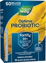 Nature's Way Fortify Optima Probiotic pour les adultes 50+, 50 milliards de cultures vivantes, soutient l'équilibre digestif, le colon et la santé immunitaire*, pas de réfrigération nécessaire, 30 capsules (paquetage mai Vary)