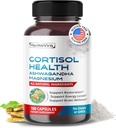 CORTISOL Health - Ashwagandha Magnesium Rhodiola St. John's Wort - Support Restoration, Energy Levels, Brain Wellness 180-day Supply - Made in The USA