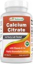 Meilleur citrate de calcium naturel avec vitamine D-3 240 comprimés (240 Nombre (paquet de 1))