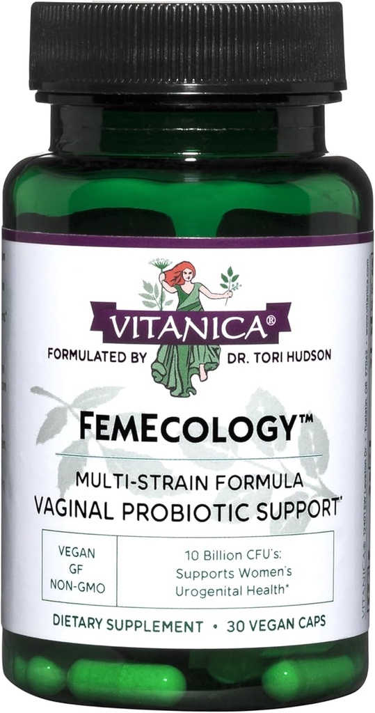 Vitanica FemEcology, soutien probiotique vaginal et intestinal, végétarien, 30 capsules