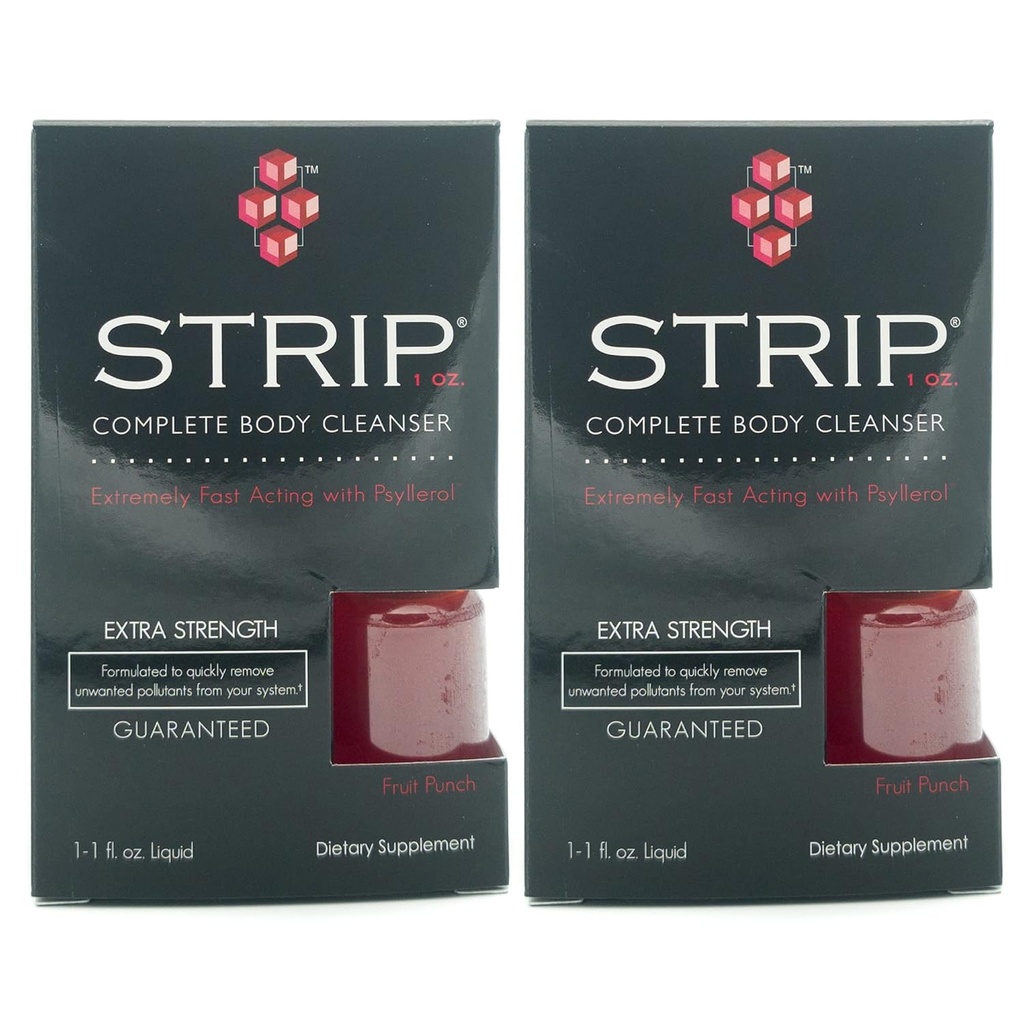 Wellgenix Strip Natural Detox Cleanser Fruit Punch concentré Extra Strength 1oz (2 Pack)