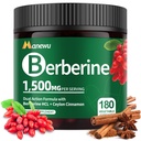 Supplément berbère biologique - 180 Count berbère avec Ceylan Cinnamon & Citrus Bergamot, Suppléments de cannelle, Complexe berbère 1500mg, Approvisionnement 3 mois