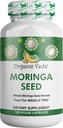 Capsules de graines de Veda Moringa biologique - 100% de la poudre de graines de Moringa Oleifera biologique pure et huile de Moringa Oméga 3 & 6, les antioxydants Miracle Tree, vitamines - énergie et focus boost pour les hommes et les femmes, 120 ct
