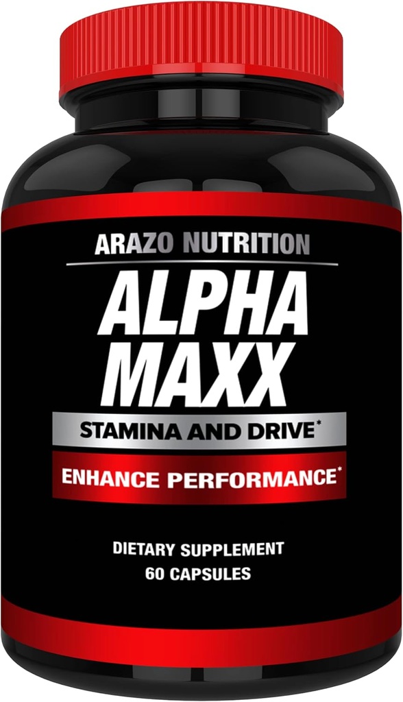 Arazo Nutrition Alphamaxx Supplément santé - Ginseng, Muira Puama, Tribulus - 60 pilules à base de plantes