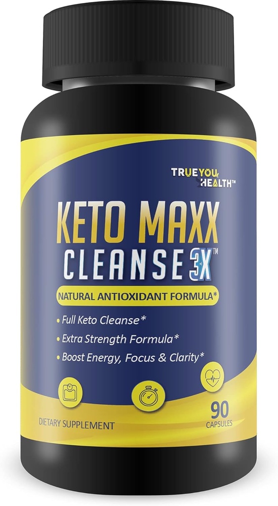 Keto Maxx Cleanse 3X - Keto Friendly Cleanser - 90 jours d'approvisionnement - Cleanse & Detox Support - Aide à l'écoulement des déchets, des toxines et des impuretés - Digestion de l'aide, santé des intestins et réduction de l'inflammation - stimuler l'énergie