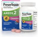 PreserVision AREDS 2 Vitamines oculaires, #1 Eye Doctor Marque recommandée, Lutéine à croquer et supplément de zéaxanthine avec vitamine C, vitamine E, zinc et cuivre, Berry mélangé, 60 comprimés