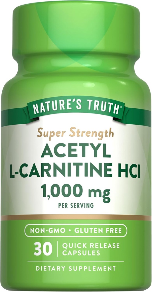 La vérité de la nature Acétyl L-Carnitine 1000mg.30 Capsules Super Strength. Supplément