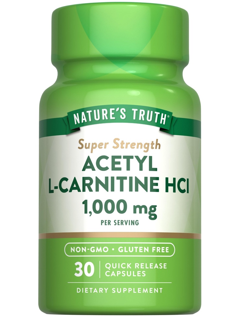 La vérité de la nature Acétyl L-Carnitine 1000mg.30 Capsules Super Strength. Supplément