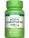 La vérité de la nature Acétyl L-Carnitine 1000mg.30 Capsules Super Strength. Supplément