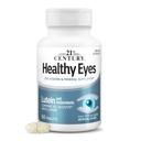 21e siècle Yeux sains avec comprimés de lutéine, (60 comte), Vitamines oculaires et supplément minéral avec des antioxydants pour le soutien de la vision, suppléments de santé oculaire pour les adultes et les aînés, sans OGM et sans gluten
