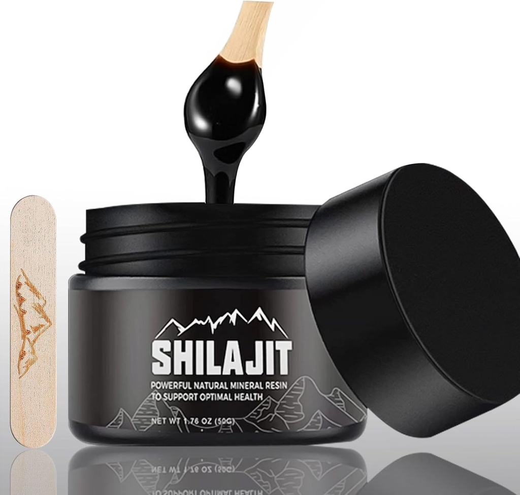Shilajit Pure Himalayan - 50 Grams naturel de résine de Shilajit biologique, supplément de Shilajit de grade d'or pour les hommes et les femmes avec 80+ Trace Minerals & Fulvic Acid for Energy, soutien immunitaire