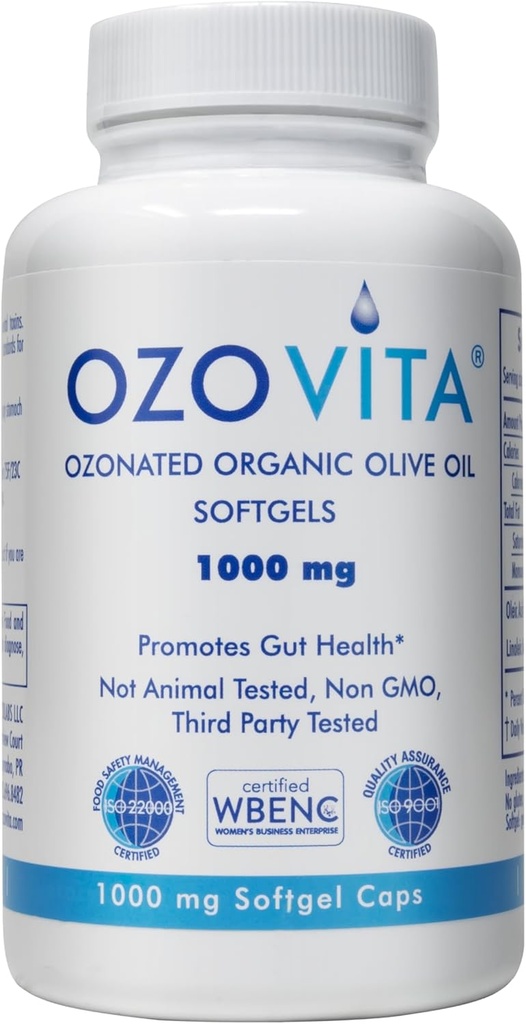 Haute puissance Ozonated Organic Extra Virgin Olive Oil Softgels 1000mg de pur Oxygénated Capsules pour le soutien immunitaire et la santé Gut.