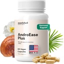 Nourri AndroEase Plus - Équilibre hormonal végétalien pour les femmes - Zinc, Reishi, Thé vert et Saw Palmetto pour les femmes - pour l'énergie, la vitalité, les cheveux faciaux et le bien-être quotidien - 60 capsules, Fabriqué aux États-Unis