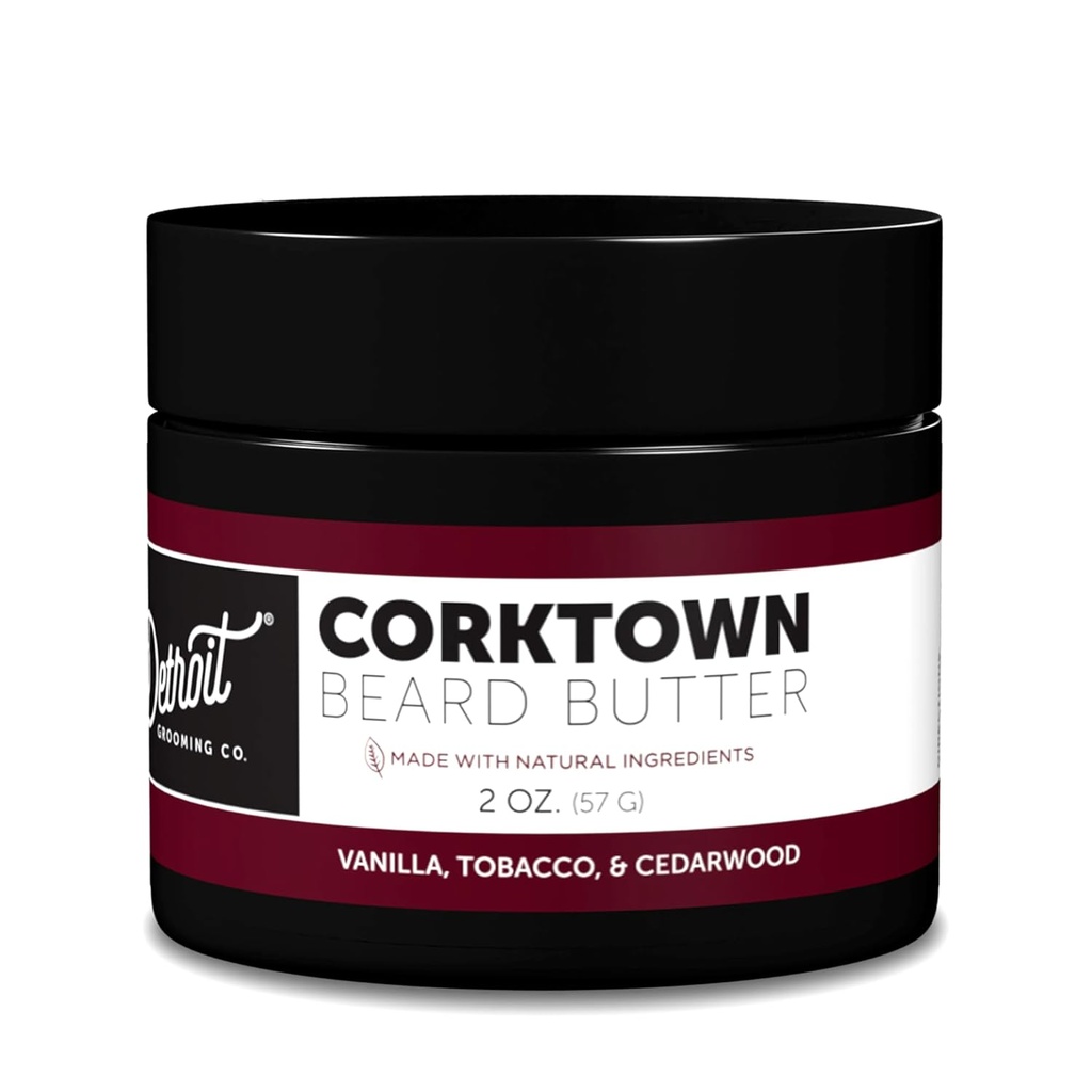 Detroit Grooming Co. Beurre de Barbe pour les hommes assouplit, épaissit et hydrate avec huile de carthame et beurre de karité