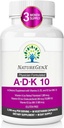 ADK10 – Supplément de vitamine ADK : Vitamines de haute puissance A, D3 (10 000 UI) et K2 MK-7 pour la santé osseuse, cardiaque et immunitaire