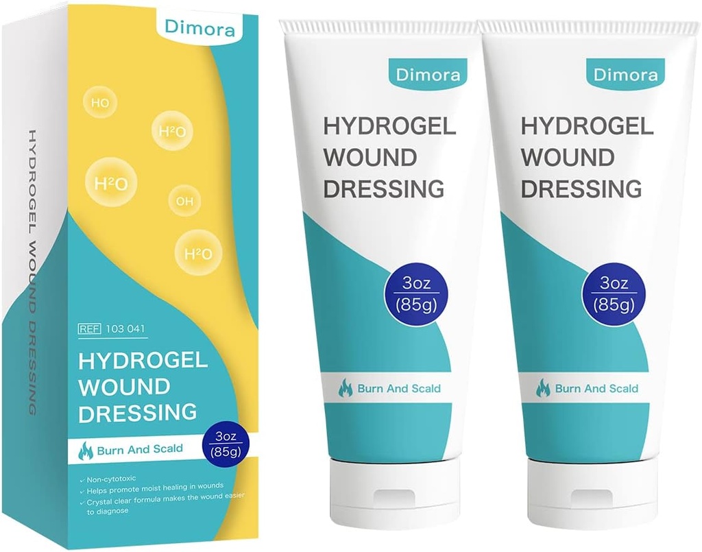 Dimora 2 Packs 6oz Hydrogel Onguent de premiers soins, gel apaisant Burn Injory, crème de réparation de la peau pour brûlure d'urgence, incisions postopératoires, ecchymoses, soins des plaies