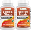 Meilleur citrate de calcium naturel avec vitamine D-3 240 Comprimés (240 Nombre (paquet de 2))