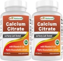 Meilleur citrate de calcium naturel avec vitamine D-3 240 Comprimés (240 Nombre (paquet de 2))