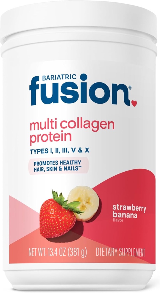 Bariatric Fusion Strawberry Banana Multi Collagen Protein Powder.Complexe de soutien mixte de MSM et Glucosamine.