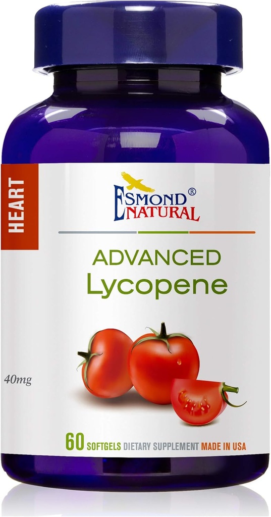 Lycopène avancé (supporte la santé de la prostate et du coeur), GMP, produit naturel certifié Assn, fabriqué aux États-Unis - 40mg, 60 Softgels