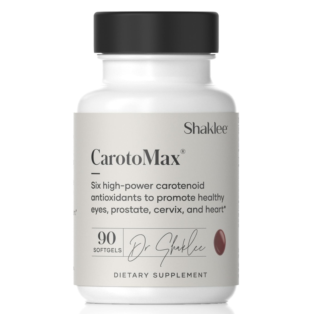 Shaklee - CarotoMax- Formule de santé oculaire avancée avec 6 caroténoïdes clés - soutient la vision - Lutéine, Zeaxanthin, Beta-Carotène, Astaxanthin - favorise la santé maculaire - 90 Softgels