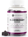 Kate Naturals Gommies de mûres aînées avec vitamine C et zinc pour adultes et enfants. Gommies d'anciennes baies de Sambucus pour le soutien immunitaire (90 Gommies, 45 jours d'approvisionnement)