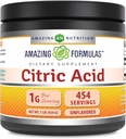 Formules étonnantes Supplément en poudre d'acide citrique (Citrique Acid Powder) : 1 gramme Sans saveur (non-OGM) Sans gluten (Fabriqué aux États-Unis) (1 Pack, 1 LB)