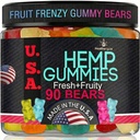Gommies de chanvre pour Gommies de sommeil Ours calmes, inconfort, peau-paix et détente, arômes fruités, huile de chanvre naturel Ours de fantôme Edibles-Fabriqués aux États-Unis-90 Ours