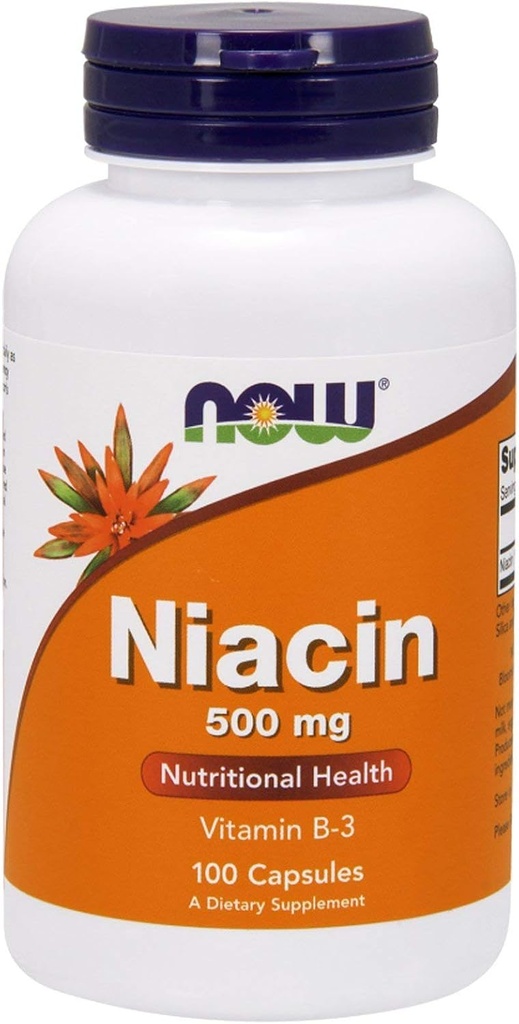 NOW Foods - Niacin Vitamin B-3 500 mg. - 100 Capsules ( Multi-Pack)