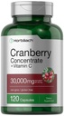 Horbäach Pilules d'extrait concentré de canneberge + vitamine C. 30 000 mg. 120 capsules.