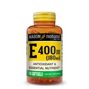 MASON NATURAL Vitamine E 180 mg (400 UI) - Antioxydant et nutritif essentiel, système immunitaire sain, peau et yeux, supplément du corps entier, 100 softgels