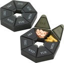Organisateur hebdomadaire de pilules - (paquet de 2) Conteneur de pilules de 7 jours - Arthrite amicale Cas de voyage portable et compact Compartiment quotidien Pilules de médecine Boîte pour suppléments, médicaments, vitamines et huiles de poisson