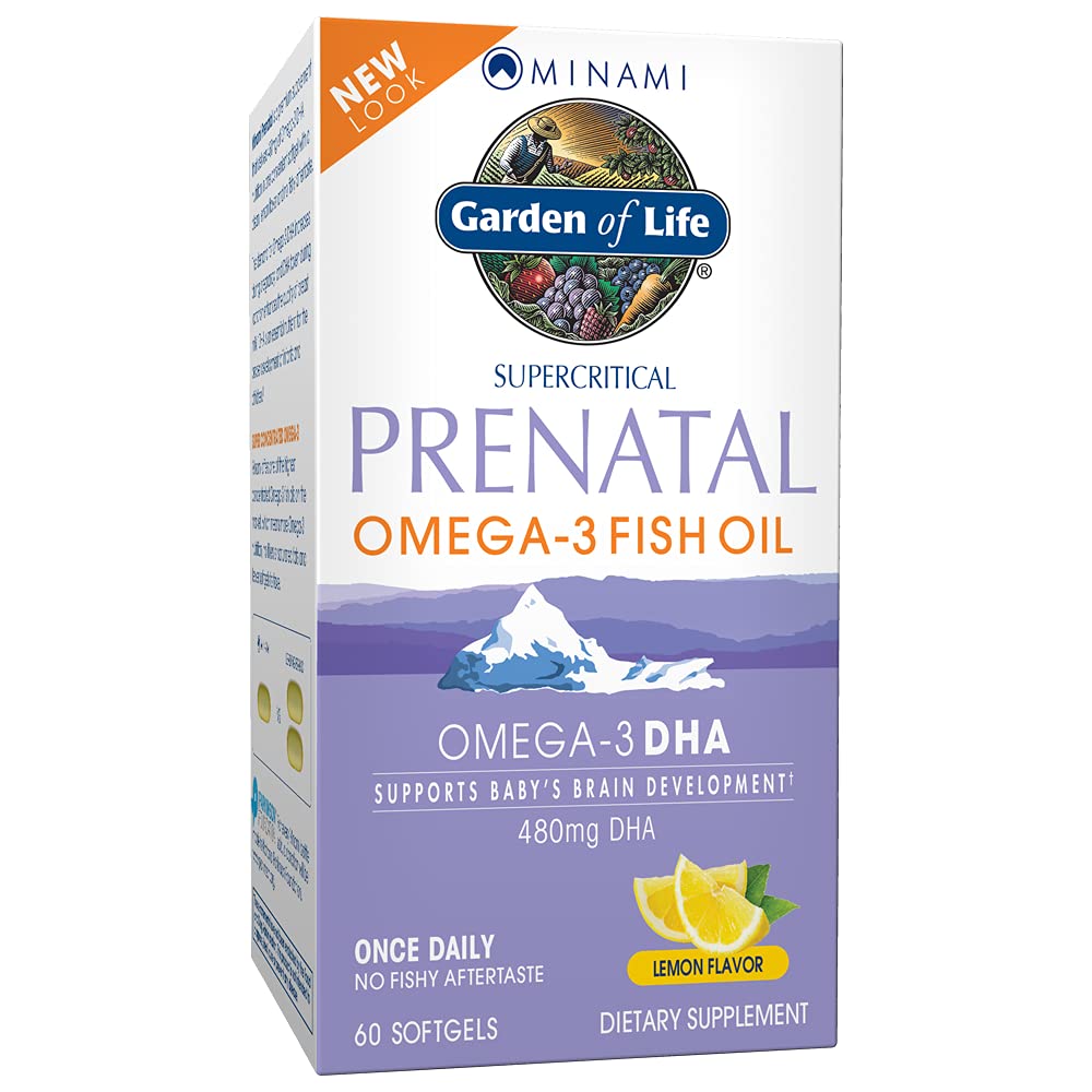 Jardin de la vie Supplément d'huile de poisson DHA Omega 3 - Minami naturel prénatal, citron, 60 softgels