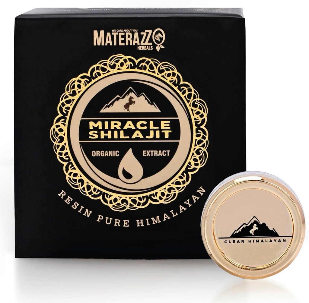Pure Himalayan Shilajit Resin 10g (1 Pack) - Supplément de grade or biologique avec 85+ Trace Minerals, acide fulvic - Soutient la vitalité et le bien-être global - Idéal pour les hommes et les femmes