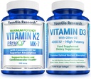 Vitamine D3 4000 UI et vitamine K2 MK7 100 mcg Suppléments