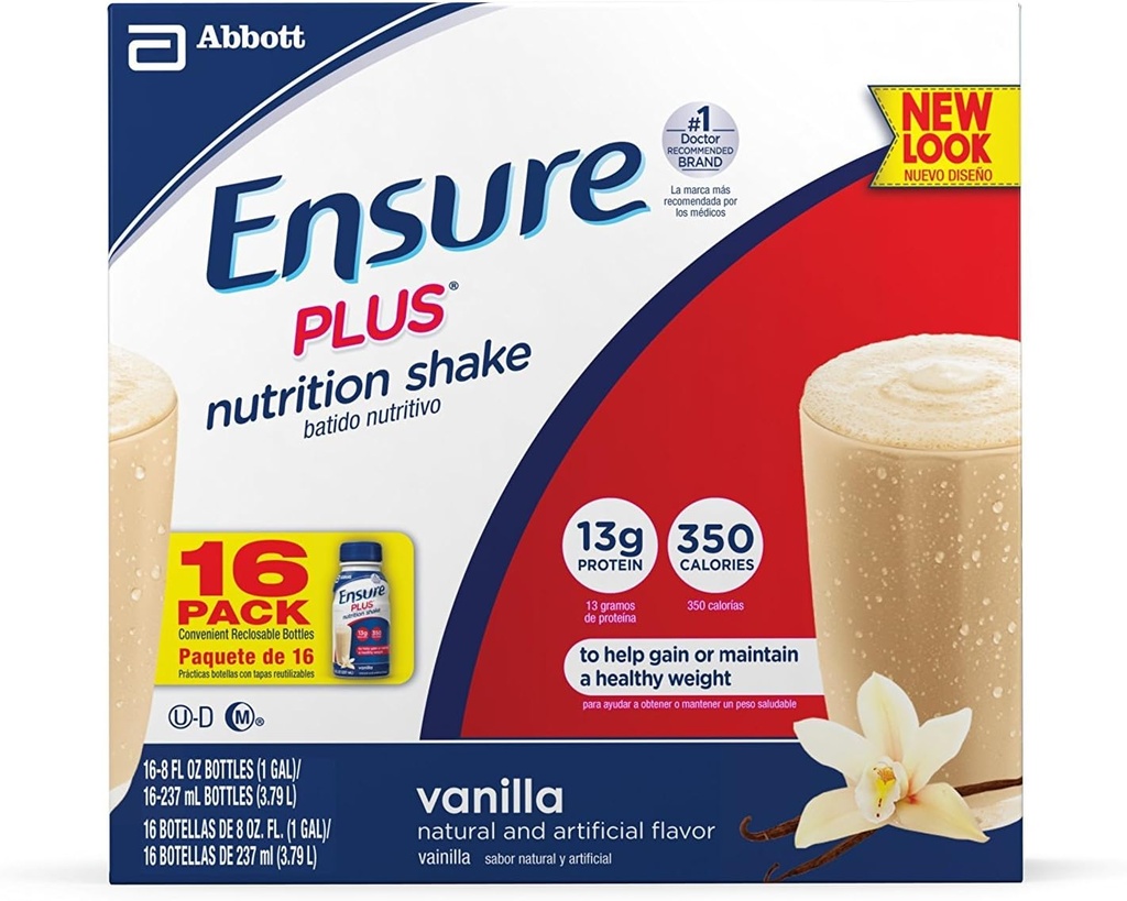 Assure Plus Nutrition Shake, Vanille, 8 onces, 16 comptages