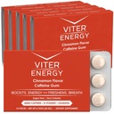 Vitre énergie Gum caféiné 60mg caféine, B vitamines, Guarana, sans sucre. (Cannelle, 12pcs, 6 Pack)