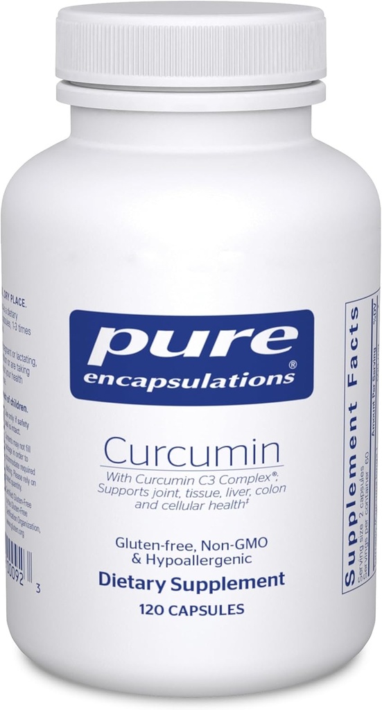 Encapsulations pures Curcumine - 500 mg - Soutient la santé articulaire et la santé du foie - Curcuma Longa Capsule - Non-OGM et végétalien - 120 Capsules