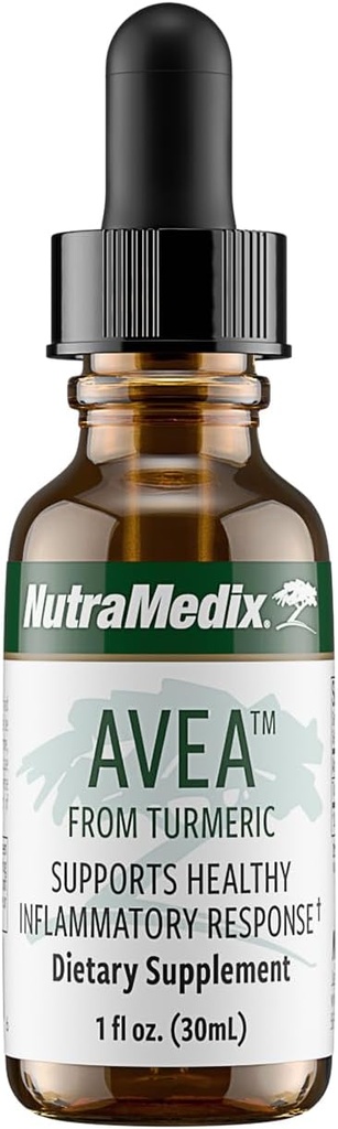 NutraMedix Avea Turmeric Extract - Supplément curcuma liquide pour le stress, l'humeur et la promotion d'une réponse inflammatoire saine - gouttes quotidiennes de soulagement du stress (1oz / 30ml)