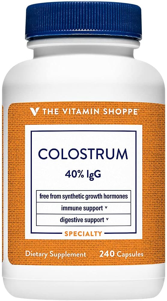 Colostrum 40% IGG - Soutient la santé immunitaire, hormonale et antibiotique, une fois par jour (240 capsules) par la boutique de vitamines