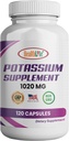 Supplément potassique HealthLife, 1020 mg,60 portions, 120 capsules, bicarbonate de potassium