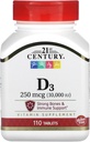 21ème siècle D3 10 000 Iu Comprimés, 110 comtes (27504)