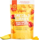 Végétaux Omega-3 sans poisson Gummies - 60 Omega-3 (DHA) et supplément de vitamine E à base d'algues orange pour enfants et adultes - Végétarien et végétarien