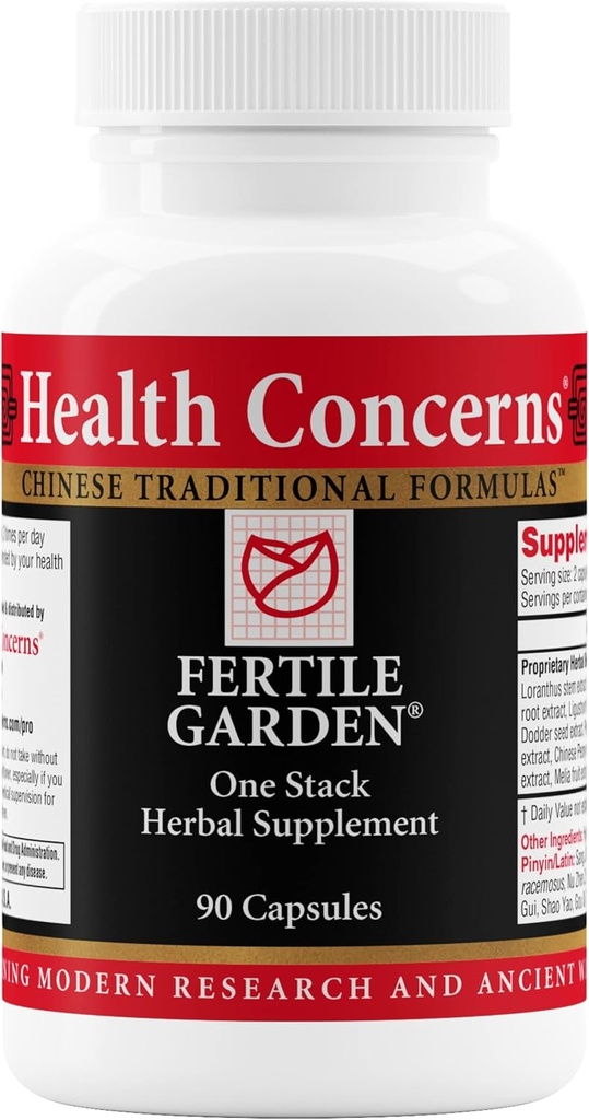 Préoccupations de santé Jardin fertile – Soutien à la fertilité pour les femmes – Cycle menstruel et santé reproductive – Formule à base de plantes chinoises avec Ashwagandha, Dong Quai, Peony – 90 capsules