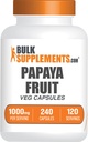 BulkSupplements.com Capsules d'extraits de fruits Papaya - de Carica Papaya, Supplément à base de plantes - Sans gluten, 1000mg, 2 capsules par portion, 240 Nombre (paquet de 1)